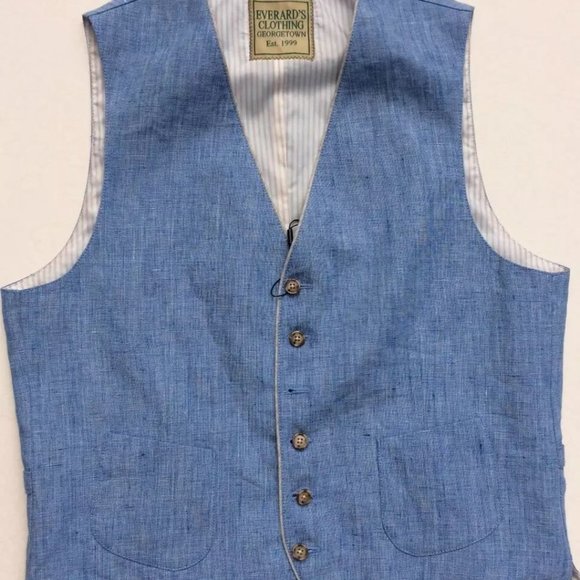 NWT Linen Vest Blue